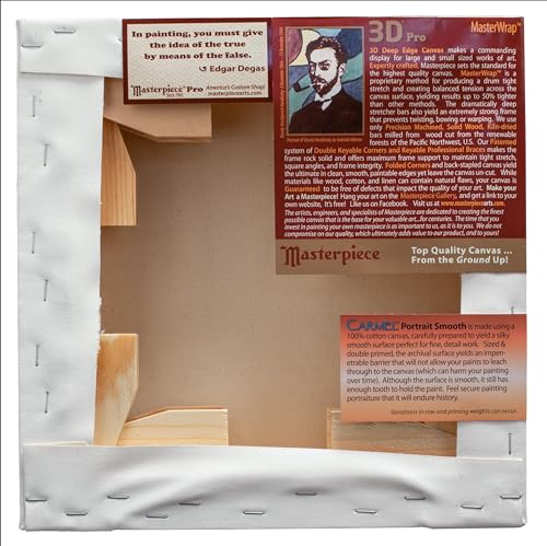 MASTERPIECE Z2DC-1215 3D PRO 2.5″ DEEP CARMEL PORTRAIT SMOOTH 10.3 OZ COTTON STRETCHED CANVAS 12″ X 15″ WHITE 2 PACK