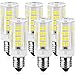 KINDEEP E11 LED Bulb, Mini Candelabra Base, AC120V 5W, 6000K Daylight E11 LED for Chandeliers Ceiling Fan Light, Not Dimmable, 6-Pack