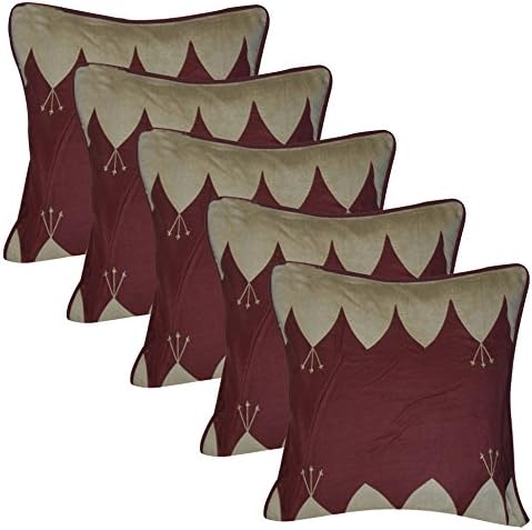 100% Cotton Indian Handmade Sofa Throw Home Decorative Pillow Cushion Cover 16 x 16 Inches Set of 5 Cushion Cover