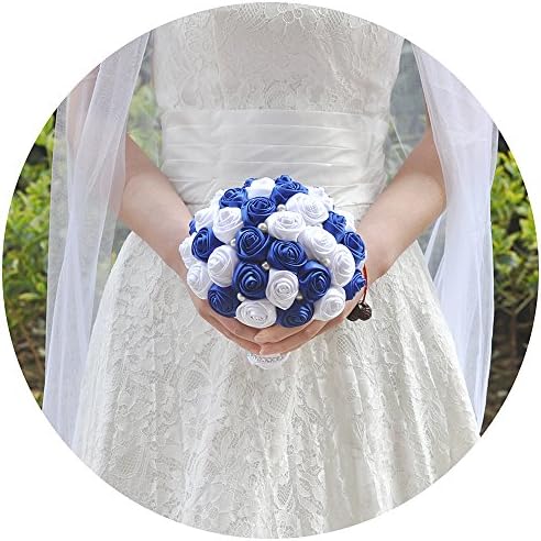 ULAPAN Bridal Bouquets Flowers,Bridesmaid Bouquet Flowers,Wedding Silk Roses Bouquets,Wedding Bouquets For Bride,Artificial Flowers For Wedding,Burgundy,F4