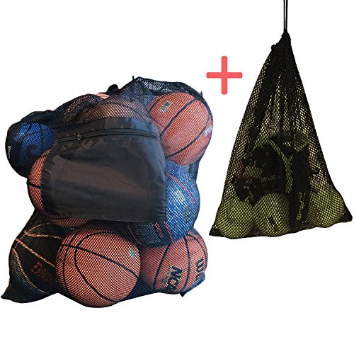 image for Youngever 2 Pack Mesh Ball Bag, Mesh Sports Equipment Bags - Heavy Dut