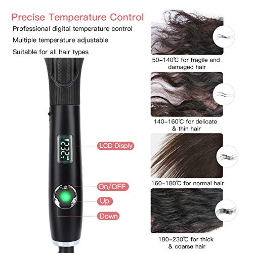 Curling Iron, MANLI 1 Inch Hair Curler with Tourmaline Ceramic Coating, Hair Curling Wand, 360°Swivel Cord, Auto Shut-Off, 4 Heat Setting for All Types of Hair (120°F to 440°F)