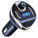 Criacr FM Transmitter Bluetooth, Wireless Radio Transmitter Car Adapter Kit, Universal USB Car Charger with Dual Charging Ports, Hands Free Calling for All Smartphones (Blue)
