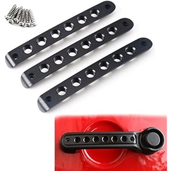 3pcs/Set Aluminum Side Door Grab Handle Knobs Cover Trim for Jeep Wrangler JK & Unlimited 2 Door 2007-2017 Handle Pull (black)