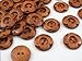 YAKA Wholesale 50pcs New 2 Hole Wood Buttons Flower 25mm Sewing Craft