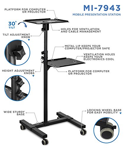 2 Mount+Mobile+Projector+Height+Adjustable+Presentation