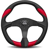 Momo QRK35BK0R Quark Red 350 mm Urethane Steering Wheel