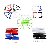 Aiskaer Upgraded 5 Colors Syma X5 X5C X5C-1 Version Spare Parts Included Main Blade Props Propellers & Propeller Protectors Blades Frame & Mounting Screws for Syma X5 Series RC Mini Quadcopter Toy