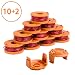 X Home Durable WA0010 Pre-Wound Weed Eater String Combo Set Compatible with Worx WG163, WG180 Trimmers, Easy to Install(10 Spools & 2 Caps) primary