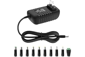 Arkare 12V Power Supply 2A AC/DC Adapter 12Volt Wall Charger Replacement Power Cord AC 100V-240V to DC 12Volt 2A 1.5A 1A Conv