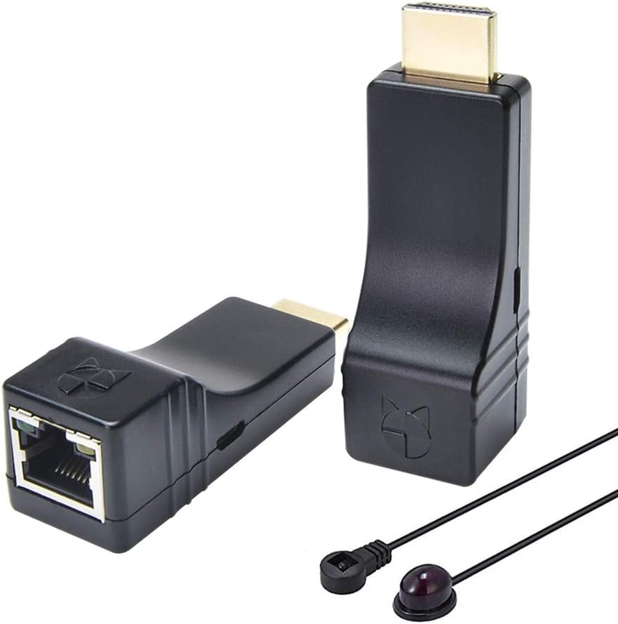 DDMALL 1080p HDMI Extender Over CAT5e CAT6 Cable with Remote IR Control, Up to 100m Extension Range, Compact Size