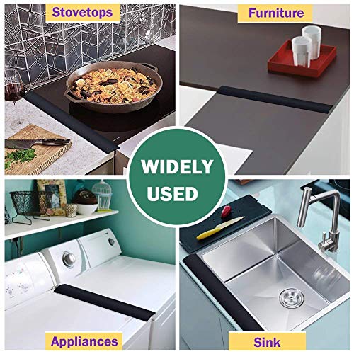 Stove Counter Gap Cover for Crumbs, 25" Large Oven Liner Easy Clean Heat Resistant 2 Pack Seals Spill Guard for Kitchen Stovetop, Washer, Dryer, Washing Machine
