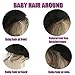 Lace Front Wig Body Wave Human Hair Glueless Full Lace Wigs Bob Brazilian Virgin Hair Natural Looking Middle Part 150 Density With Baby Hair For Black Women (12 Inch, Lace Front Wig)