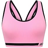 New Balance Womens Seamless, Racerback Sports Bra with Allover Texture and Engineered Breathability
