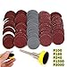 300PCS 1 inch Sanding Discs Hook and Look, VÉZAAR Grinding Discs with Sticker Backer Plate 3mm Shank Polishing for Sander Grinder Drill Rotary Tools Sandpaper Assortment Grit of 100 180 240 1500 3000