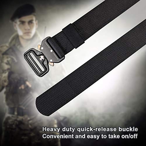 KingMoore Tactical Belt - Military Style Nylon Webbing Belt With Heavy Duty Metal Buckle