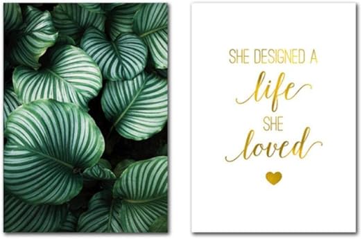 Mulmf Grune Pflanze Wandmalerei Im Skandinavischen Stil Zitate Kunstdrucke Natur Nordic Poster Moderne Wandbilder Wohnkultur 40x60cmx2 Ungerahmt Amazon De Kuche Haushalt