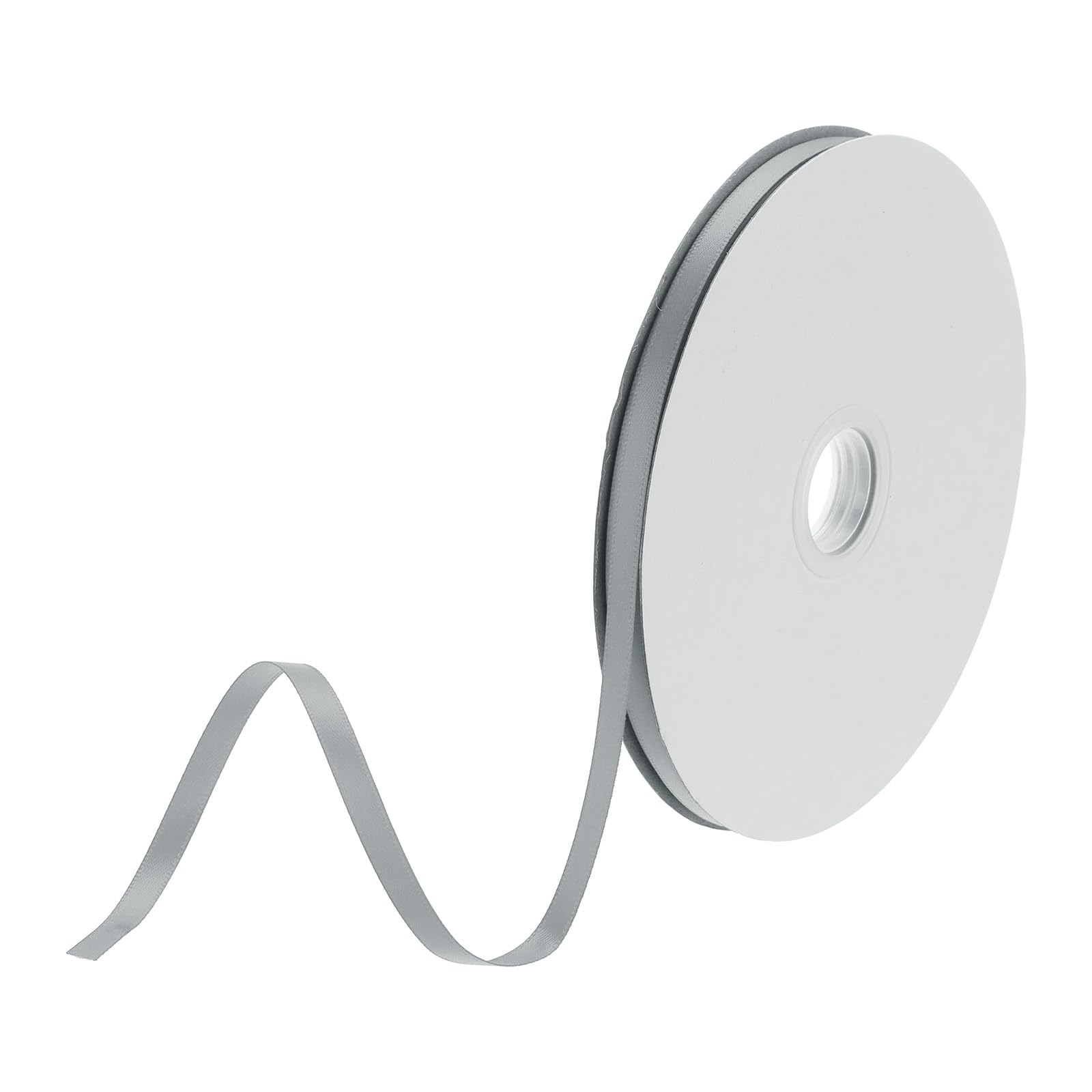 DMiotech 6mm Satin Ribbon 91m/300ft Thin Double Face Fabric Grosgrain Ribbon for Gift Wrapping Floral Hair Flower Bouquet, Steel Grey