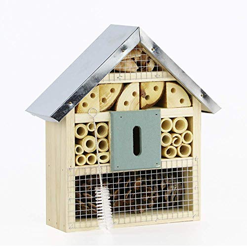 Niteangel Natural Wooden Insect Hotel Bee Bug House/Hotel (Blue)