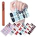 WOKOTO 6 Sheets Nail Polish Sticker Decals Full Nails Manicure Diy Nail Art Polish Strips Wraps For Wedding,Party,Shopping,Travelling With Nail Files Kit