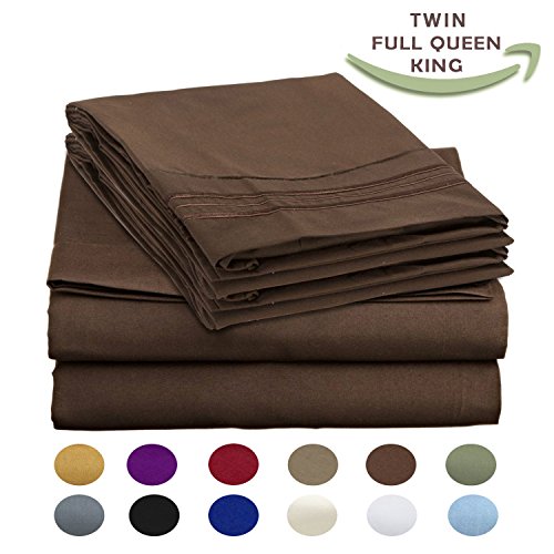 Luxury Egyptian Comfort Wrinkle Free 1800 Thread Count 6 Piece King Size Sheet Set, CHOCOLATE Color, 2 Bonus Pillowcases FREE!