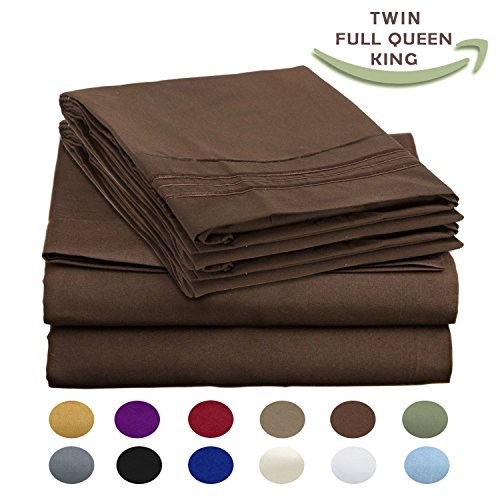 Luxury Egyptian Comfort Wrinkle Free 1800 Thread Count 6 Piece Queen Size Sheet Set, CHOCOLATE Color, 2 Bonus Pillowcases FREE!