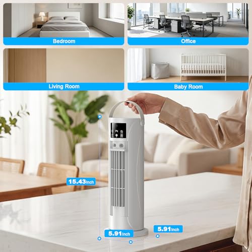 Portable Air Conditioners - 3 Speeds & Storm Mode & Mist Spray, Tower Cooling Fan with Timer, 120° Oscillation for Home, Office, Bedroom, Living Room - Portable AC Standing Fan (White)