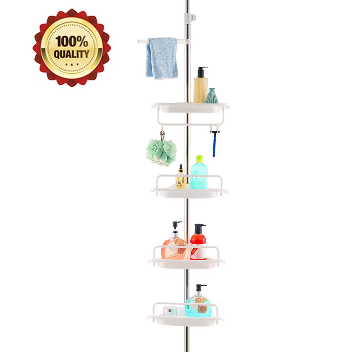 Best Shower Caddy Corner Rust Proof White Shelf Kitchen Bath