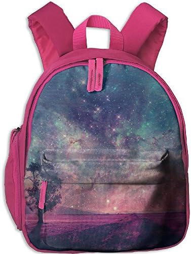 SarahKen Outer Space Galaxy NASA Furnished Elements Artwork And Lonely Tree Children School Bagpack Bag Pink 12.5"x 4"x 10.5"