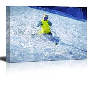 Canvas Wall Art Snowboarding Pictures Home Wall Decorations for Bedroom Living Room Paintings Canvas Prints Framed - 12x18 inches