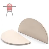 BBQ Future Ceramic Heat Deflector Plates for Kamado Joe Classic I, II, III, Big Green Egg BBQ Accessories, 15 Inch Half-Moon Deflector Plate Replacement for Kamado Joe 18" Charcoal Grills - 2 Pack