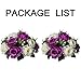 Pack of 2 Fake Flower Bouquet, Plastic Roses with Base, Suit for Wedding/party Centerpiece Road Lead Flower Rack Decorations (Purple & White)