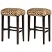 Best Choice Products BCP Set of (2) Hand Woven Seagrass Bar Stools Mahogany Wood Frame Bar Height