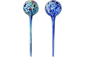 Evelots Plant Watering Globes/Bulbs (2 Pack) - Extra Long 14 Inches - Great for Big Plants - Hand Blown Glass - Automatic Water Irrigation System - Use Indoor/Outdoor - Leave Your Home Worry Free