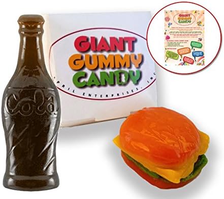 GIANT GUMMY COMBO....Hamburger (7oz) &amp; Coke (12.8oz ) - with a Custom Gift Card