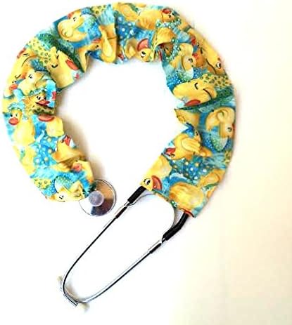 Stethoscope Covers Handmade Variety Patterns 100% Cotton (Yellow Rubber Duckies)