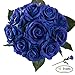 StarLifey Artificial Flowers Real Touch Blue Rose Wedding Bouquet Silk Roses Posy Thanksgiving Day/Valentine's Day/Wedding/Home Decorations Pack of 10