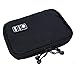 BAIGIO Double Layer Universal Electronics Accessories Organizer Waterproof Portable Cable Organizer Bag Travel Gear Carry Bag for Cables, Black