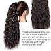 Stamped Glorious Corn Wave Ponytail Extension Wrap Around Ponytail Extensions Long Black Mixed Auburn Brown Color Wavy Synthetic Magic Paste Ponytail Hair Piece for Women (2/33#)