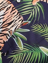 KYKU Animal Print Shirts Men Summer Botton Up Shirt