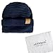 LETHMIK Functional Slouchy Beanie Unisex Skully Hat Warm Infinity Scarf in 3 Colors ,Navy Blue,One Size (Elastic)