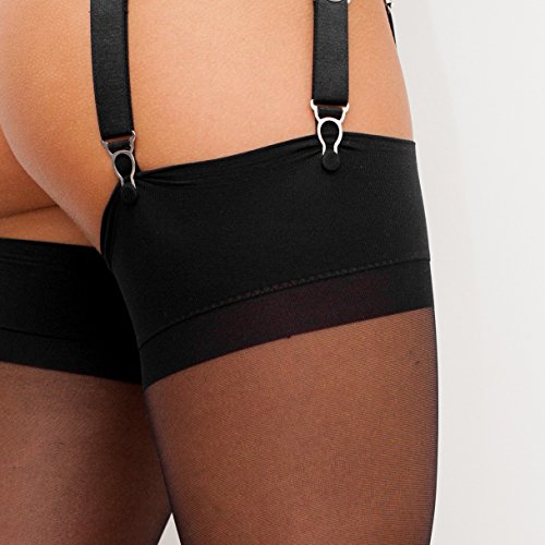 Thigh High Plain Black Stockings for Garter and Suspender Belts