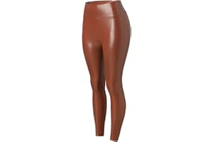 Faux Leather Leggings for Women Sexy High Waisted Leather Pants Tummy Control Stretch Pleather PU Pants Slim Plus Size