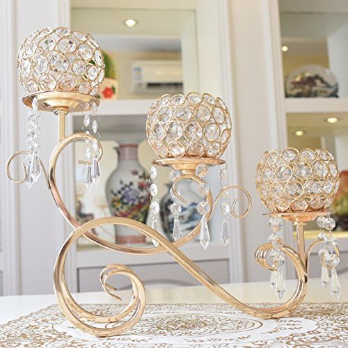 European creative alloy holder/ Crystal pendant Lantern candle holder-A