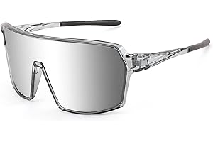 WANWAN Men Sunglasses, Large 80s Shield Sport Cycling Sun Glasses for Women, Baseball Running Fishing Golf Shades