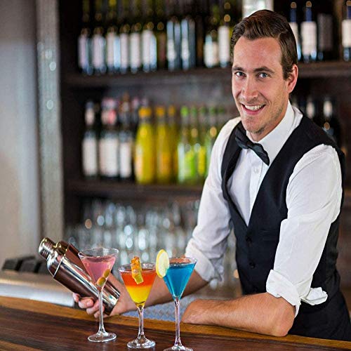 Cocktail-Shaker-Set, 14-teilig, Bar-Set, Edelstahl, Mixer-Set, Barkeeper, Werkzeuge mit Bambus-Ständer, Bartending-Set… – Bild 6