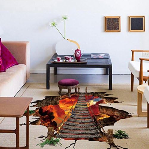 Wall Stickers,Geyou Removable 3D Flaming Floor Wall Sticker Wallpaper For Kids Home Living Room Decor Art Vinyl Mural Decal New (A)