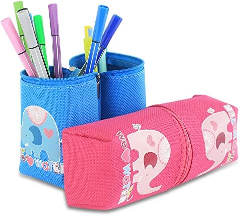 Set of 2pcs Cute Elephant Pencil Case Pen Bag Pouch Holder