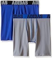adidas Boy's Sport Performance Climalite Midway Underwear (2 Pack), Grey/Bold Blue/Bold Blue/Black, Large/14-16