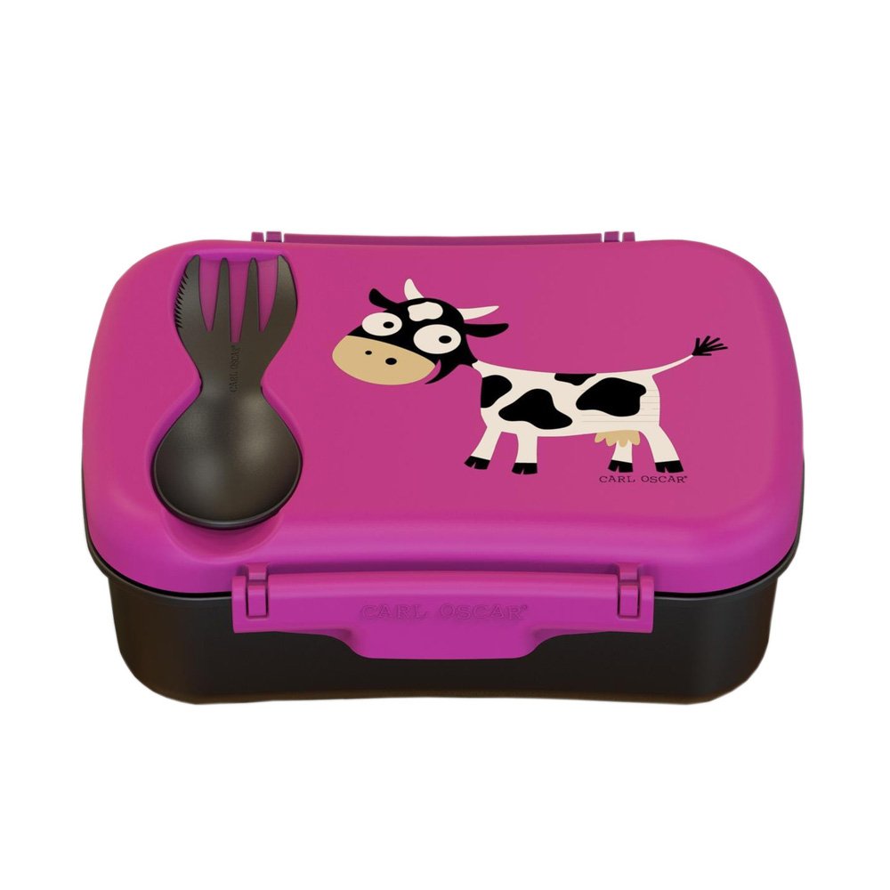 Carl Oscar Nice Box Kids – Bento Box lunch box with ice pack keeps cool for several hours, 17 cm x 12,5 cm x 6,3 cm in Pink